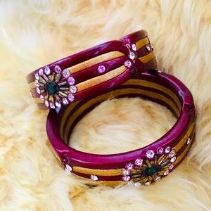 Indian Bollywood Rhinestone Bangles (Set of 2)